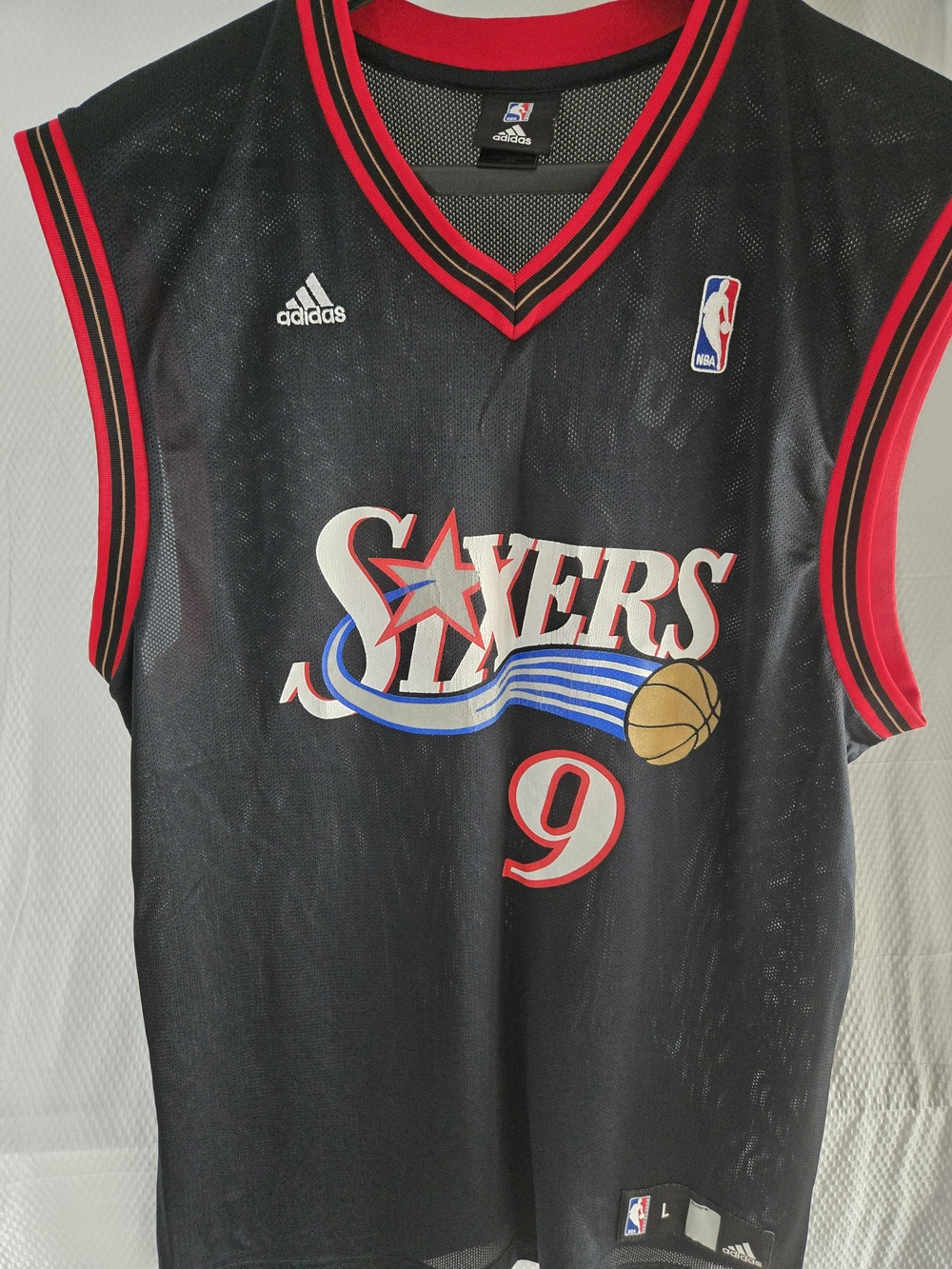 Vintage🔥Adidas Philadelphia 76ers Black #9 Basketball Jersey IGUODALA